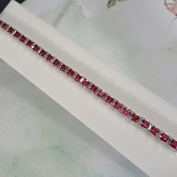 Jewelry - Ruby n White Cubic Zirconia Tennis Bracelet